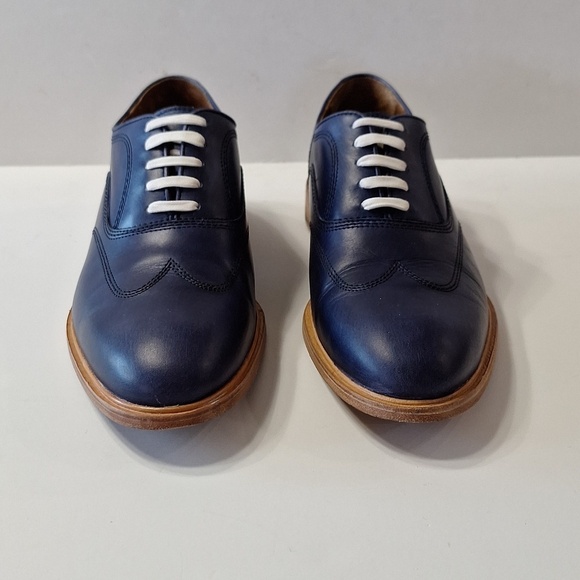 Johnston & Murphy Navy Blue Full Grain Leather Preppy Wingtip Oxfords Size 8 main image 12